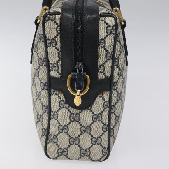 GUCCI GG Supreme Sherry Line Hand Bag Pvc Leather Navy Red 67 02 67 02 - Picture 4 of 16